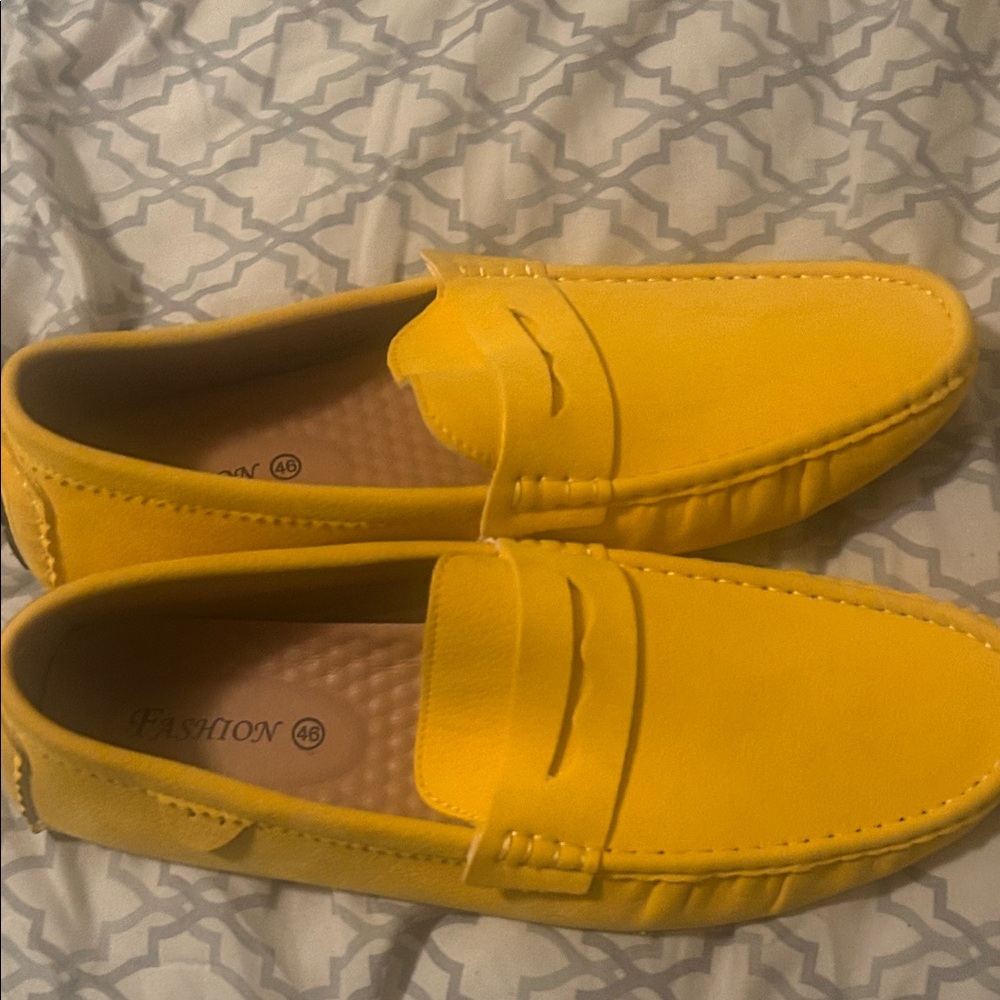Vibrant Yellow Men's Slip-On Loafers